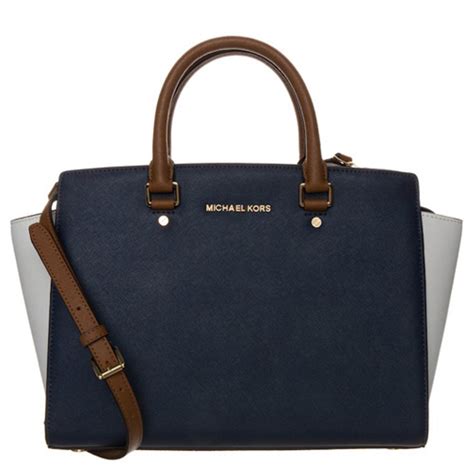 michael kors tasche blau braun klein